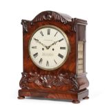 ~ A Mahogany Striking Table Clock, signed T.Humphreys, Barnard Castle, circa 1840, arched