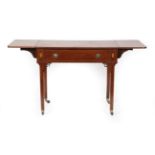 A George III Mahogany, Crossbanded, Boxwood and Ebony Strung Dropleaf Side Table, late 18th century,