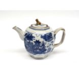 ~ A Chinese Porcelain Teapot and Cover, Qianlong, of hexagonal baluster form with gilt dog knop and