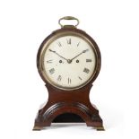 A George III Mahogany Striking Balloon Shaped Table Clock, circa 1800, balloon shaped case with