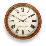 ~ A Mahogany Striking Wall Clock, signed Humphreys, Barnard Castle, circa 1840, side doors and one