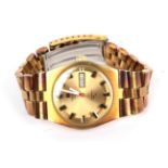 A gold plated automatic calendar wristwatch signed Tissot