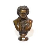 ^ Modern bronze bust modelled as Beethoven, 42cm high