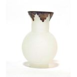 Mihai Topescu (Romanian) A frosted glass vase with metal mount to rim