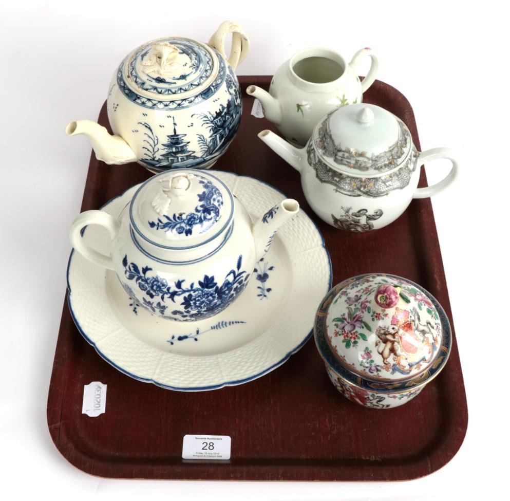 18th and 19th century decoration ceramics including 18th century Caughley/Worcester blue and white