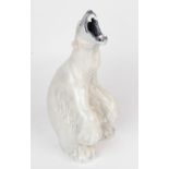 Royal Copenhagen; Standing polar bear, number 502, 32cm high. Good condition throughout