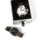 A Seiko chronograph wristwatch, and a T W Steel wristwatch in T W Steel box (2)