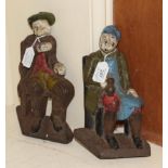 Two door stops in the form of tam o'shanter and souter johnny