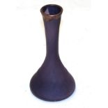 Mihai Topescu (Romanian) A frosted purple art glass vase with metallic rim