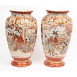 ^ A pair of early 20th century Japanese Kutani vases, 35.5cm high