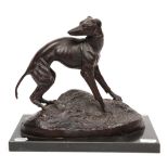 A 20th century bronze model of a greyhound