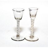 Two 18th/19th century air twist drinking glasses