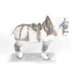 Royal Copenhagen; Shire horse, number 471, 28cm high by 26cm long. Good condition throughout