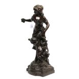 After Moreau, a bronzed figure group ''Amour En Vendange'', 58cm high