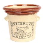 Stoneware buttercup dairy company jar stamped ''Buchan Portobello Edinburgh''