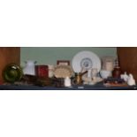 ^ 19th century and later kitchenware including jelly molds, pottery cream jars, pie funnels,