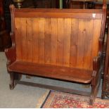 ^ A late 19th century pitch pine pew, 138cm wide