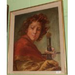 After Tiepolo, circa 1920, Boy with a sword, oil on canvas, 60cm by 50cm