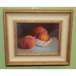 Peter Gardiner, ''Fruit Study'', signed and dated (19)96, oil on board, 14cm by 19cm