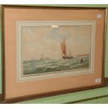 George Stanfield Walters (1838-1924) , Shipping scene, signed, watercolour, 24.5cm by 42cm