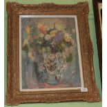 Margaret Ross Hislop RSA, RBA (1894-1972), ''Summer Flowers in a Victorian Vase'', signed, oil on