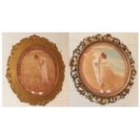 ^ British School (early 20th century) A pair of chromolithographic prints of elegant ladies,