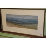 Brian Irving, Dales landscape with sheep, watercolour, signed lower right, artist's label verso,