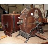 ^ A late Victorian knife sharpener with brass plaque ''Kent 199 High Holborn, London''; and an early