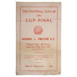 The Football League 1941 Cup Final Replay Programme Arsenal v Preston NE played at Ewood Park,