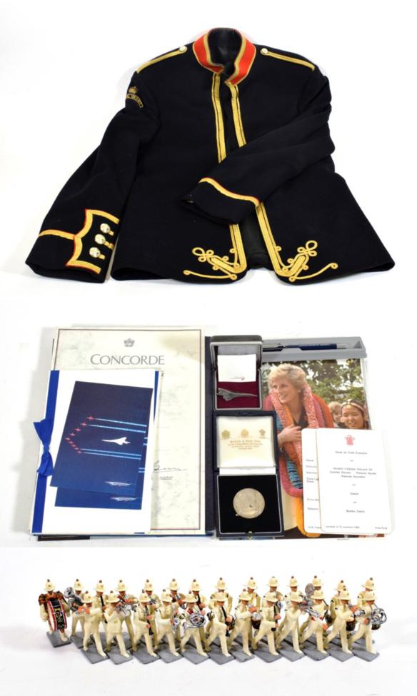 Royal Yacht Britannia Memorabilia including RM Portsmouth divisional tunic, two tunic titles '