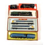 Triang Hornby OO Gauge Locomotives R864 Queen Mary (lacks box base), R861 Evening Star, R555C