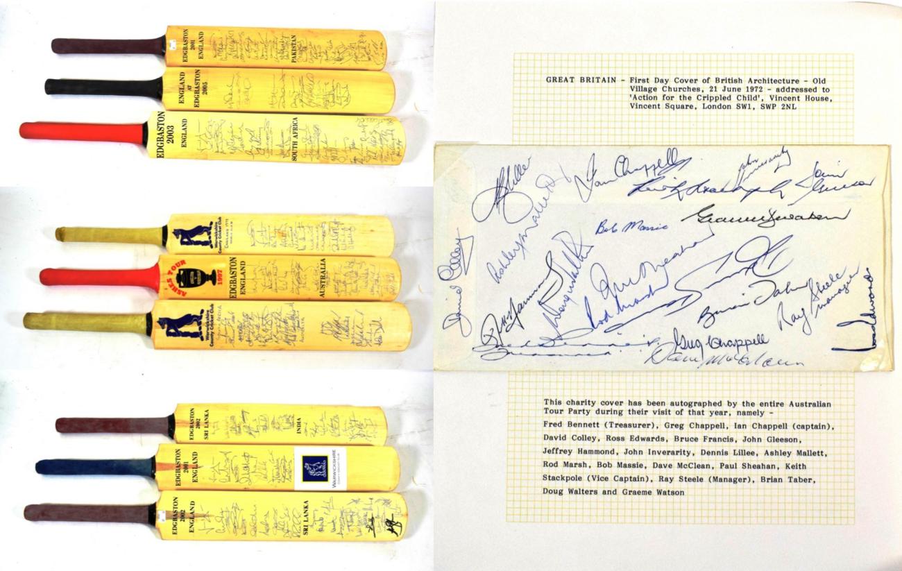 Signed Cricket Bats England v Pakistan Edgbaston 2001, England v South Africa Edgbaston 2003,