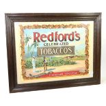 Redfords Celebrated Tobacco Advertising Poster 'Manufactory Clerkenwell, London' depicting figures