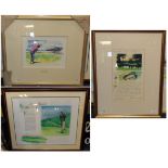 Golf Prints (i) Sir Henry Cotton signed by Henry Cotton, Sam McKinlay and Sam Snead (ii)