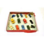 Benbros Tradesman Sample Set containing 15 vehicles: 1 Hay wagon metallic blue with bronze