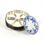 Red Star Line a set of seven hors d'oeuvre dishes together with a blue and white plate (8)