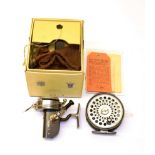 A Hardy, The St. Aidan, 3 3/4 in. alloy fly reel, and a Hardy, No.2 Altex, alloy spinning reel, with