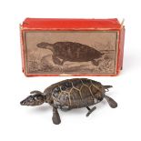Gunthermann (?) C/w Turtle handpainted in brown/black with gold detailing, in original card box with