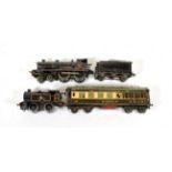 Bing O Gauge C/w 4-4-0 George The Fifth Locomotive 2663 (F) together with Hornby Pullman coach