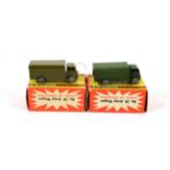 Benbros Mighty Midgets No.30 Army Wagon (i) gloss green, MW (ii) matt green MW (both E boxes E-G) (