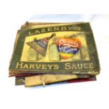 A collection of advertising signage for various savouries, sauces and other items, late 19th/early