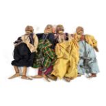 Marionettes A Collection Of Four Large Wooden Indian Figures with working mouths approx 20'', 51cm