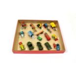 Benbros Tradesman Sample Set containing 14 vehicles: 29 RAC motorcycle and sidecar, 30 Army wagon,