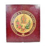 London, Midland & Scottish Railway Company Original Crest on contemporary convex wooden board