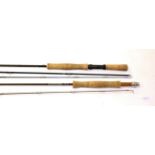 A Greys of Alnwick ''Greyflex 11' 3'' #7/8'' three-piece carbon fly rod, cloth bag, rod tube, and