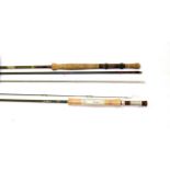 An Ian D. Martin Handcrafted two-piece carbon fly rod, 9' 6'' #6/7, cloth bag, and a Bruce &