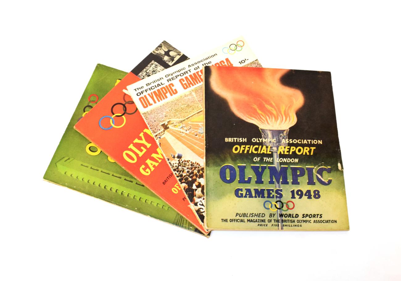 Olympic Games Publications 1948 official magazine, 1952 official report 1956 report, 1964 official