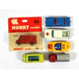 Husky 19 Commer Walk Thro' Van red (E, in cut open blister box G-F) Studebaker ambulance, Walk