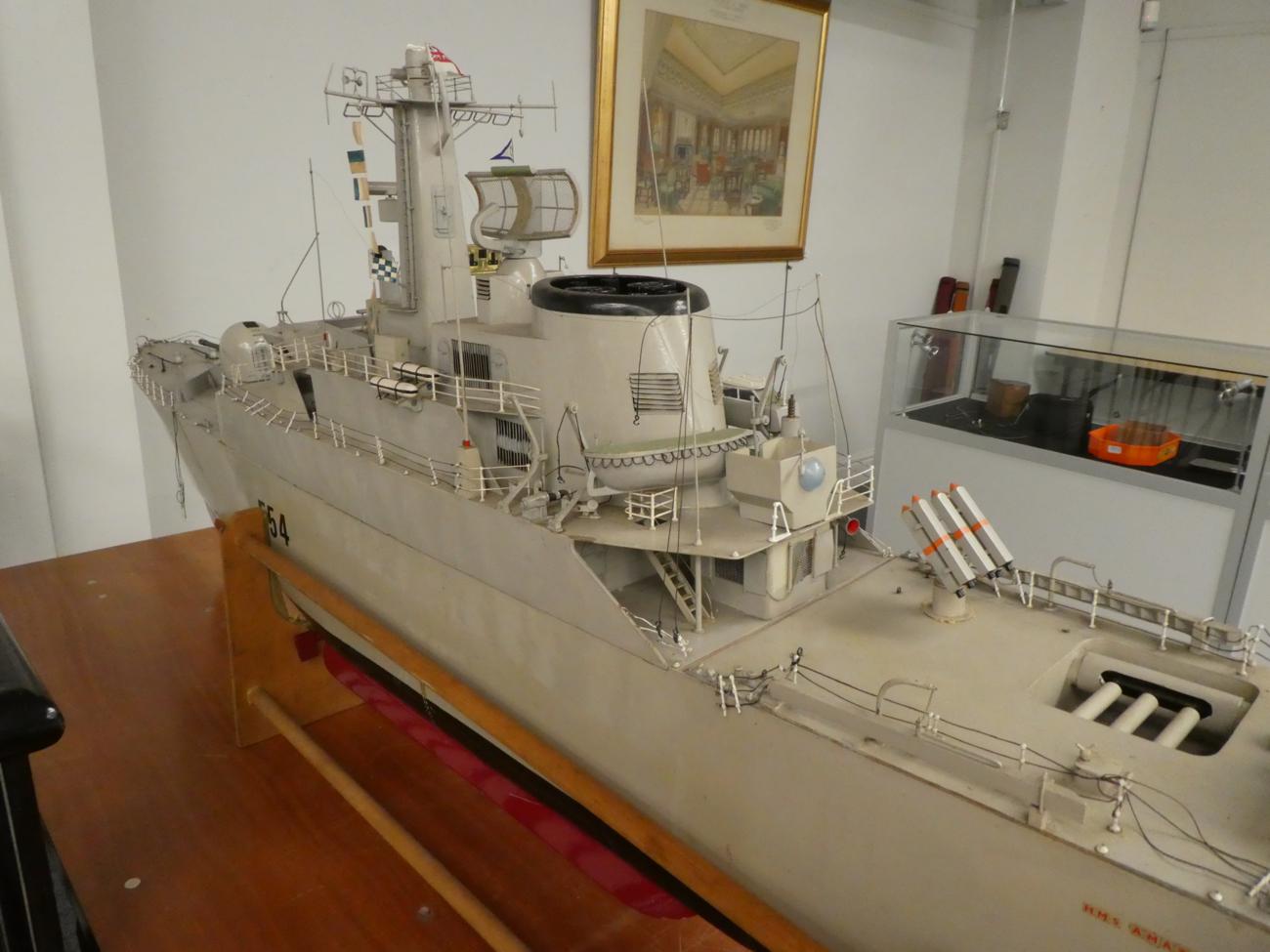 HMS Amazon a large scale working model of British Class 21 Frigate with good deck and superstructure - Image 10 of 10