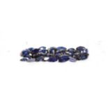 A quantity of loose marquise cut sapphires, totalling 14.95 carat approximately